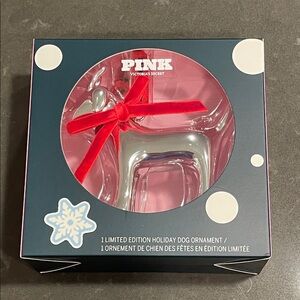PINK Victoria’s Secret Limited Edition Holiday Dog Christmas Ornament NWT
